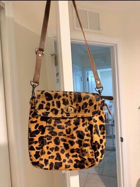 Myra Bag Leopard Print Crossbody - Brown and Black